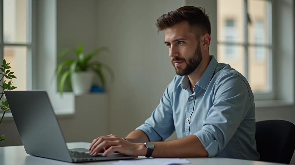 Homem jovem a fazer uma pausa, com as mãos no rosto em gesto contemplativo, refletindo sobre emoções num espaço tranquilo